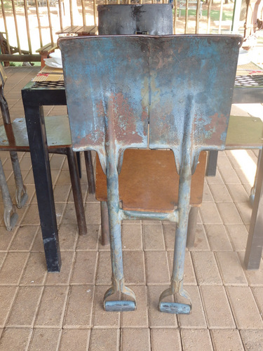 Farm made chair backs, Shovels.